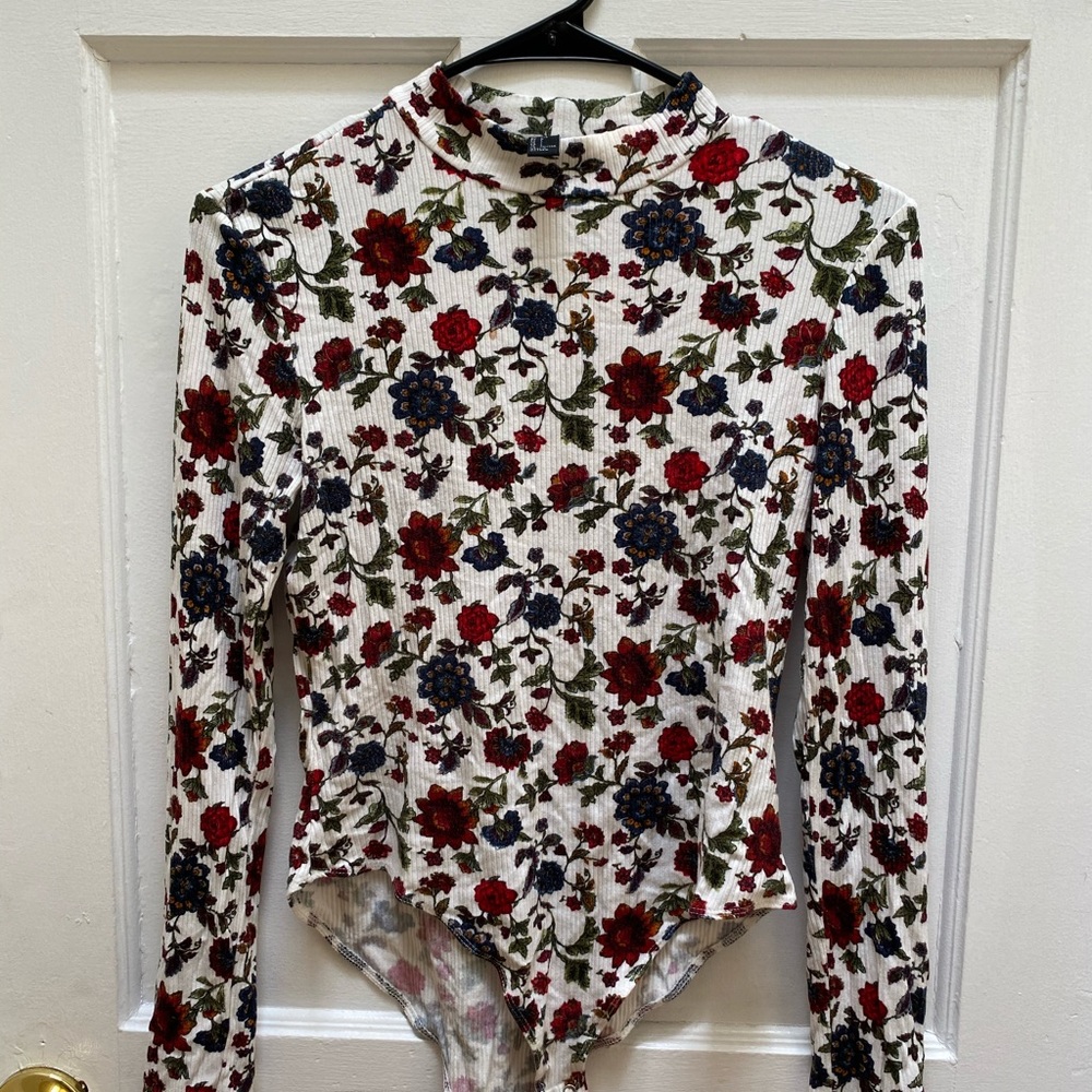 White floral bodysuit